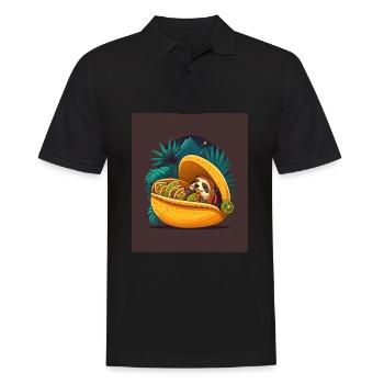 Sloth Sleeping In Taco Funny Sloth Taco Lover - Männer Poloshirt - Schwarz - Vorne - Kai (181cm)