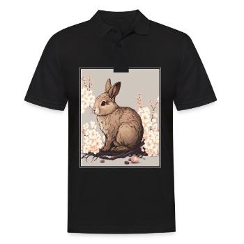 Lapin Lapin Fleur de Cerisier Japon Japonais - Polo Homme - noir - Devant - Kai (181cm)
