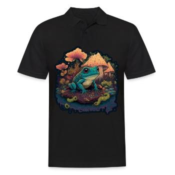 Cottagecore Garden Nature Frog Mushrooms Forest Plant - Polo Homme - noir - Devant - Kai (181cm)