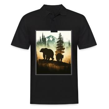 Ours Environnement Forêt Montagnes Protection de l’environnement Protection des espèces - Polo Homme - noir - Devant - Kai (181cm)
