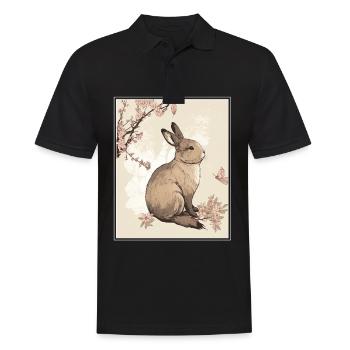 Lapin Lapin Cerisier Fleur Japon Japonais - Polo Homme - noir - Devant - Kai (181cm)