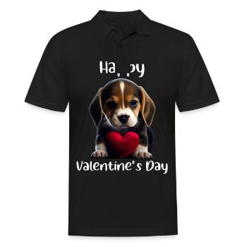 Bonne Saint-Valentin Beagle - Polo Homme - noir - Devant - Kai (181cm)