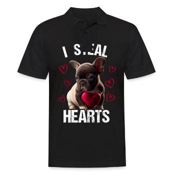 Je vole des cœurs chien Frenchie français bulldog - Polo Homme - noir - Devant - Kai (181cm)