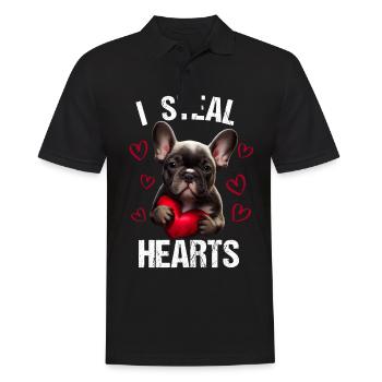 Je vole des cœurs chien Frenchie français bulldog - Polo Homme - noir - Devant - Kai (181cm)