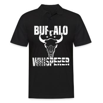 Büffel Bison Ochse Indianer Amerikanisch - Männer Poloshirt - Schwarz - Vorne - Kai (181cm)