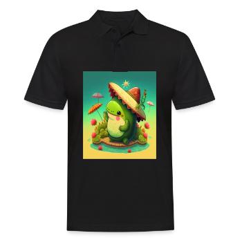 Vegan Avocado Lover Avocado Lover Axolotl Fish - Men's Polo Shirt - black - Front - Kai (181cm)