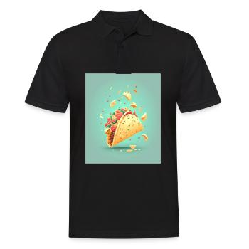 Taco Lover Démonté Taco Food Humour - Polo Homme - noir - Devant - Kai (181cm)