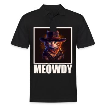 Meowdy Funny cat Meme for Cat Lovers - Männer Poloshirt - Schwarz - Vorne - Kai (181cm)
