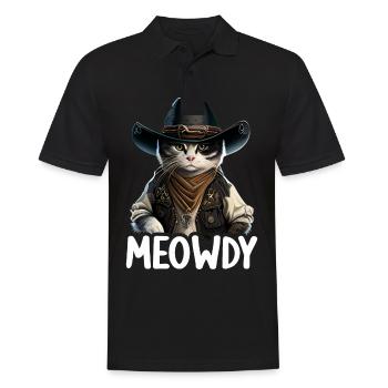 Meowdy Funny cat Meme for Cat Lovers - Männer Poloshirt - Schwarz - Vorne - Kai (181cm)