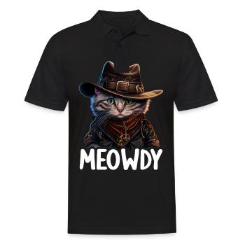 Meowdy Funny cat Meme for Cat Lovers - Männer Poloshirt - Schwarz - Vorne - Kai (181cm)