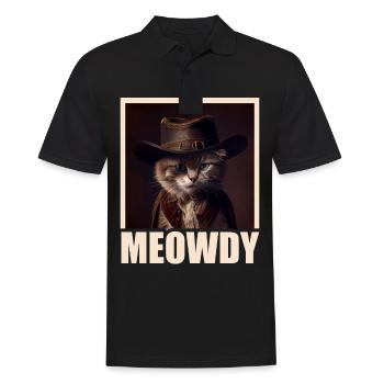Meowdy Funny cat Meme for Cat Lovers - Männer Poloshirt - Schwarz - Vorne - Kai (181cm)