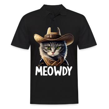 Meowdy Funny cat Meme for Cat Lovers - Männer Poloshirt - Schwarz - Vorne - Kai (181cm)