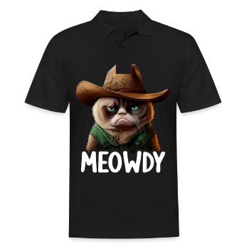 Meowdy Funny cat Meme for Cat Lovers - Männer Poloshirt - Schwarz - Vorne - Kai (181cm)