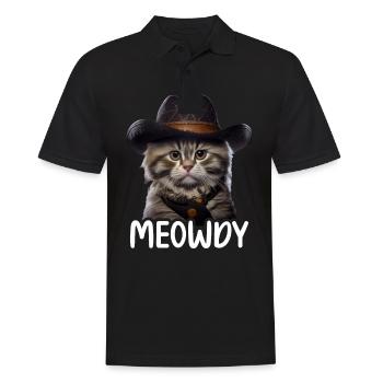 Meowdy Funny cat Meme for Cat Lovers - Männer Poloshirt - Schwarz - Vorne - Kai (181cm)