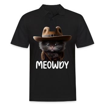 Meowdy Funny cat Meme for Cat Lovers - Männer Poloshirt - Schwarz - Vorne - Kai (181cm)
