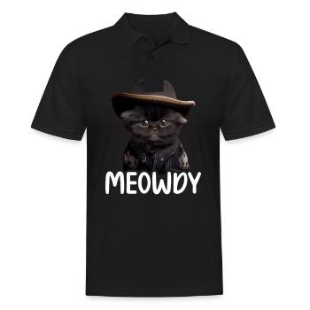 Meowdy Funny cat Meme for Cat Lovers - Männer Poloshirt - Schwarz - Vorne - Kai (181cm)