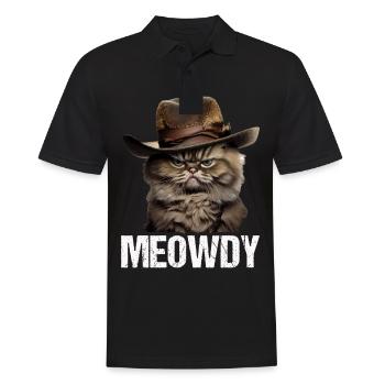 Meowdy Funny cat Meme for Cat Lovers - Männer Poloshirt - Schwarz - Vorne - Kai (181cm)
