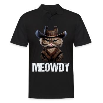 Meowdy Funny cat Meme for Cat Lovers - Männer Poloshirt - Schwarz - Vorne - Kai (181cm)