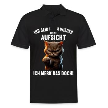 Ihr seid doch wieder ohne Aufsicht ich merk das - Männer Poloshirt - Schwarz - Vorne - Kai (181cm)