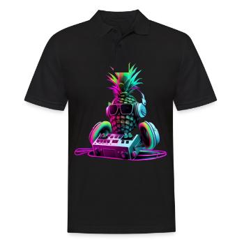 EDM Music Rave Festival Pineapple Techno - Men's Polo Shirt - black - Front - Kai (181cm)