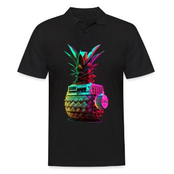 EDM Music Rave Festival Pineapple Techno - Men's Polo Shirt - black - Front - Kai (181cm)