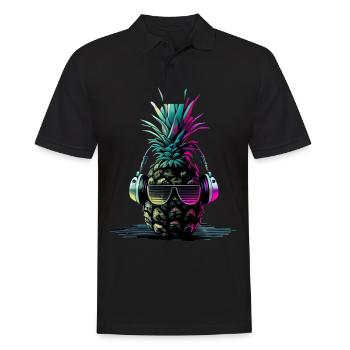 EDM Music Rave Festival Pineapple Techno - Men's Polo Shirt - black - Front - Kai (181cm)