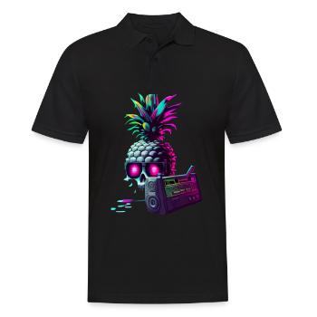 EDM Music Rave Festival Ananas Techno - Polo Homme - noir - Devant - Kai (181cm)