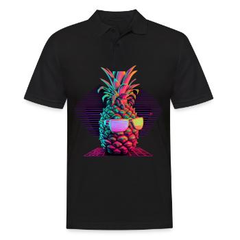 EDM Music Rave Festival Pineapple Techno - Men's Polo Shirt - black - Front - Kai (181cm)