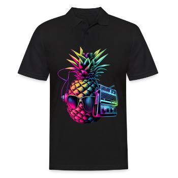 EDM Music Rave Festival Pineapple Techno - Men's Polo Shirt - black - Front - Kai (181cm)