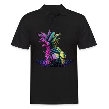 EDM Music Rave Festival Pineapple Techno - Men's Polo Shirt - black - Front - Kai (181cm)