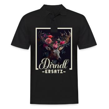 Dirndl Ersatz Dirndl Trachten Kostüm Dirndl Ersatz - Männer Poloshirt - Schwarz - Vorne - Kai (181cm)