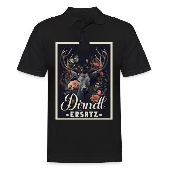 Dirndl Ersatz Dirndl Trachten Kostüm Dirndl Ersatz - Männer Poloshirt - Schwarz - Vorne - Kai (181cm)