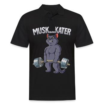 Muskelkater Bodybuilding Fitness Gym - Männer Poloshirt - Schwarz - Vorne - Kai (181cm)