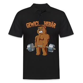 Gewichtehebär Bodybuilding Fitness Gym - Männer Poloshirt - Schwarz - Vorne - Kai (181cm)