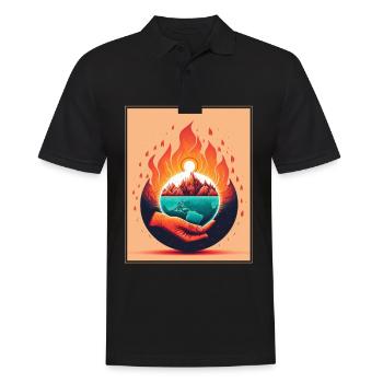Climate protection Global warming Environment Climate Earth - Men's Polo Shirt - black - Front - Kai (181cm)
