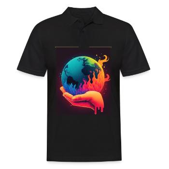 Climate protection Global warming Environment Climate Earth - Men's Polo Shirt - black - Front - Kai (181cm)
