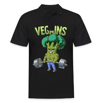 Vegains Vegan Bodybuilding Fitness Gym - Polo Homme - noir - Devant - Kai (181cm)