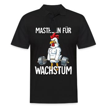 Masthuhn Für Wachstum Bodybuilding Fitness Gym - Männer Poloshirt - Schwarz - Vorne - Kai (181cm)