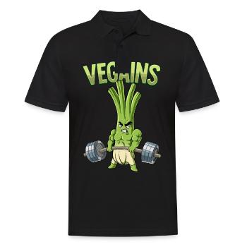Vegains Vegan Bodybuilding Fitness Gym - Polo Homme - noir - Devant - Kai (181cm)