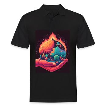 Climate protection Global warming Environment Climate Earth - Men's Polo Shirt - black - Front - Kai (181cm)