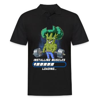 Brokkoli Muskeln Aufbauen Bodybuilding Fitness Gym - Männer Poloshirt - Schwarz - Vorne - Kai (181cm)