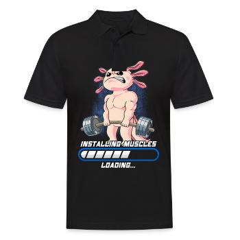 Axolotl Muscles Building Musculation Fitness Gym - Polo Homme - noir - Devant - Kai (181cm)