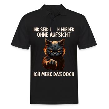 Ihr seid doch wieder ohne Aufsicht ich merk das - Männer Poloshirt - Schwarz - Vorne - Kai (181cm)