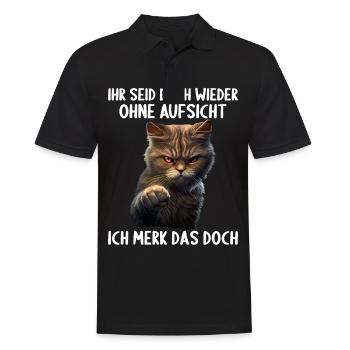 Ihr seid doch wieder ohne Aufsicht ich merk das - Männer Poloshirt - Schwarz - Vorne - Kai (181cm)