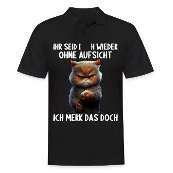 Ihr seid doch wieder ohne Aufsicht ich merk das - Männer Poloshirt - Schwarz - Vorne - Kai (181cm)