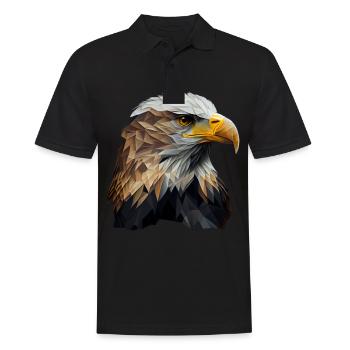Conception polygonale cool avec un pygargue à tête blanche - Polo Homme - noir - Devant - Kai (181cm)