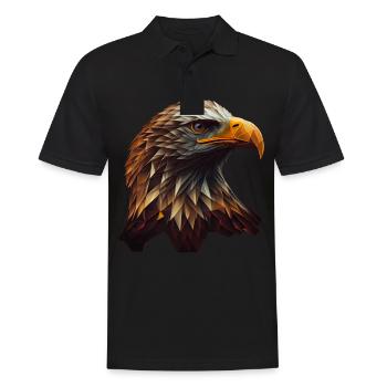 Cool polygon design with a bald eagle - Men's Polo Shirt - black - Front - Kai (181cm)