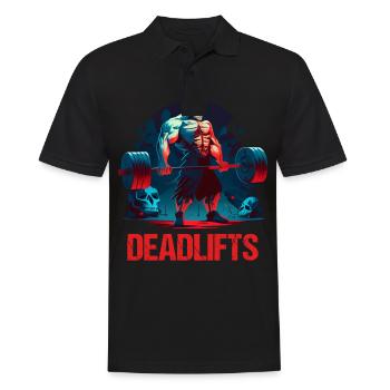 Deadlifts Gym Fitness Lustiges Training - Männer Poloshirt - Schwarz - Vorne - Kai (181cm)