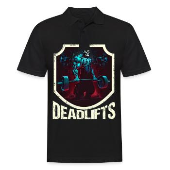 Deadlifts Gym Fitness Lustiges Training - Männer Poloshirt - Schwarz - Vorne - Kai (181cm)