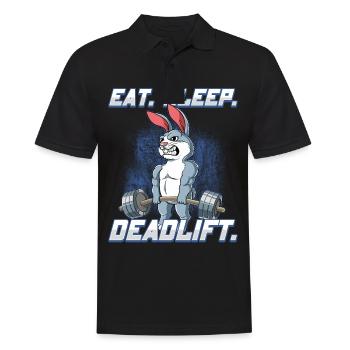 Hase Bodybuilding Fitness Gym Deadlift - Männer Poloshirt - Schwarz - Vorne - Kai (181cm)
